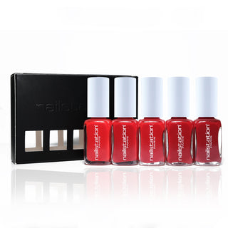 Set of 5 Classic Red Nail Polish