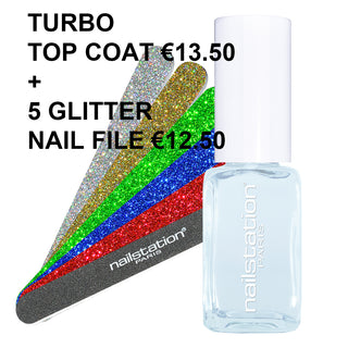 turbo top coat + 5 glitter nail file